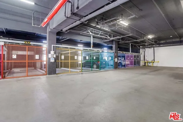 a view of a room with wooden walls