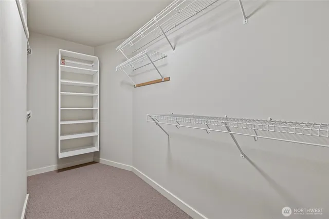 a view of an empty walk in closet