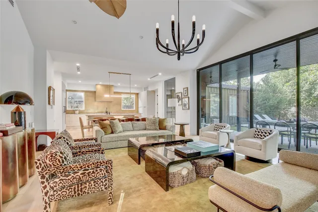 a living room with furniture