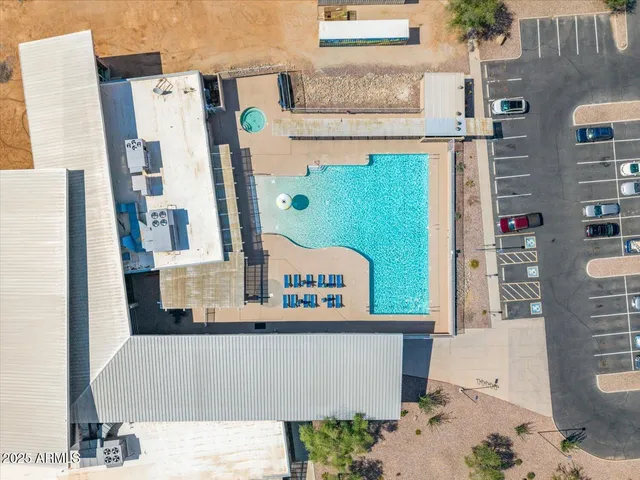 a view of a city from the building
