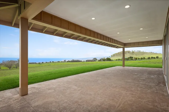a view of a garden with an outdoor space