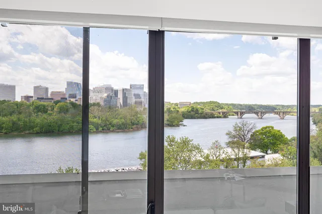 a view of a glass door