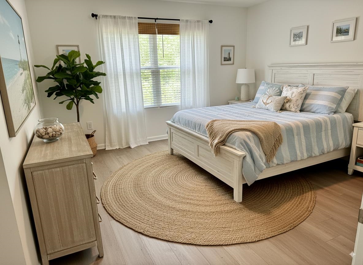 a bedroom with a bed window and potted plant
