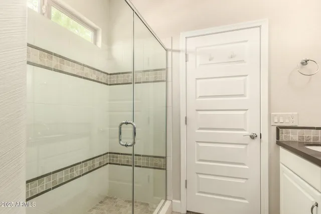 a bathroom with a shower