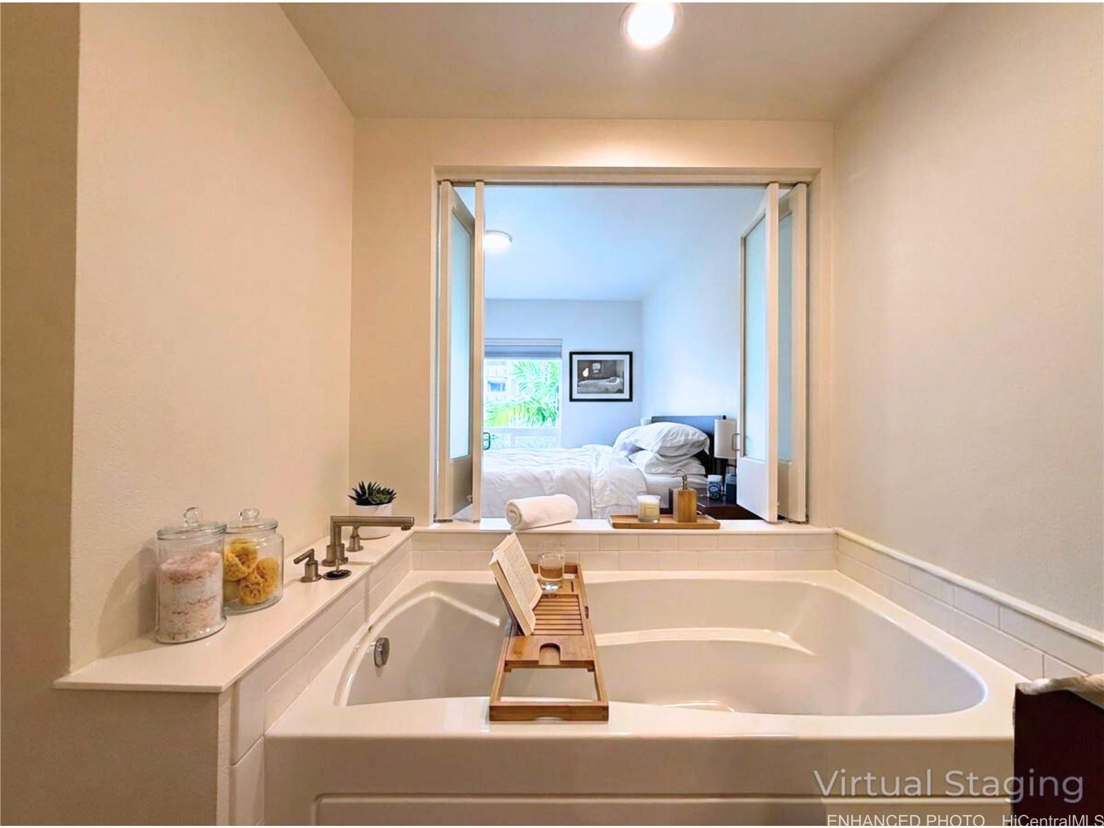 409 Kailua Road, Unit 7106 Kailua, HI 96734 - Photo 13 of 22 Enhanced & Virtually Staged - primary bathroom soaking tub