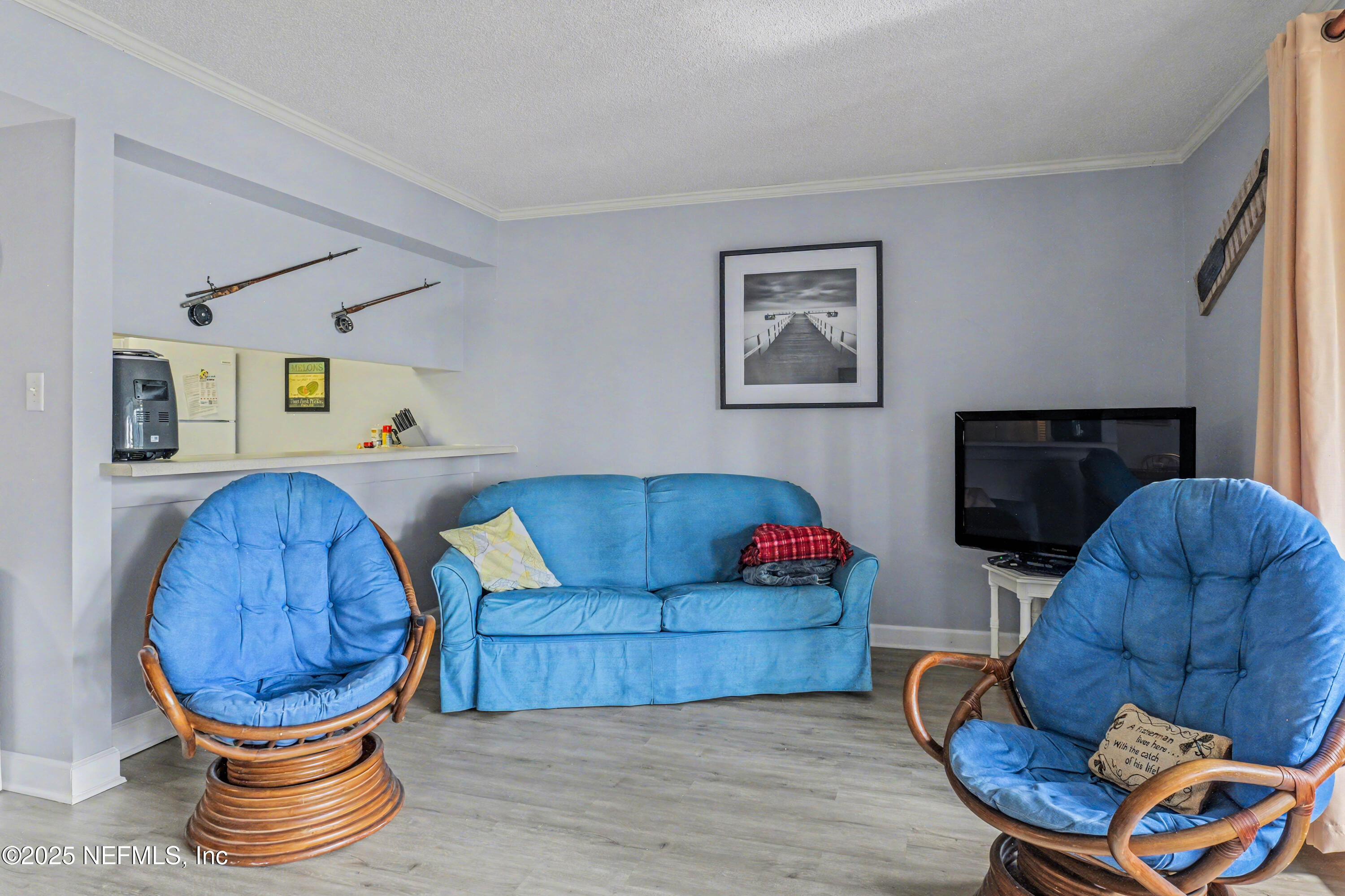 102 River Bend Road, Unit A Welaka, FL 32193 - Photo 26 of 39 a living room with furniture and a fireplace
