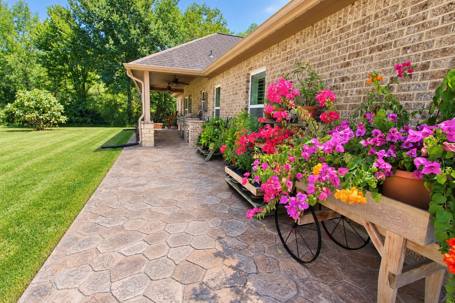 7502 Lewis Lane Manvel, TX 77578 - Photo 47 of 50 A view of the back porch and patio area.