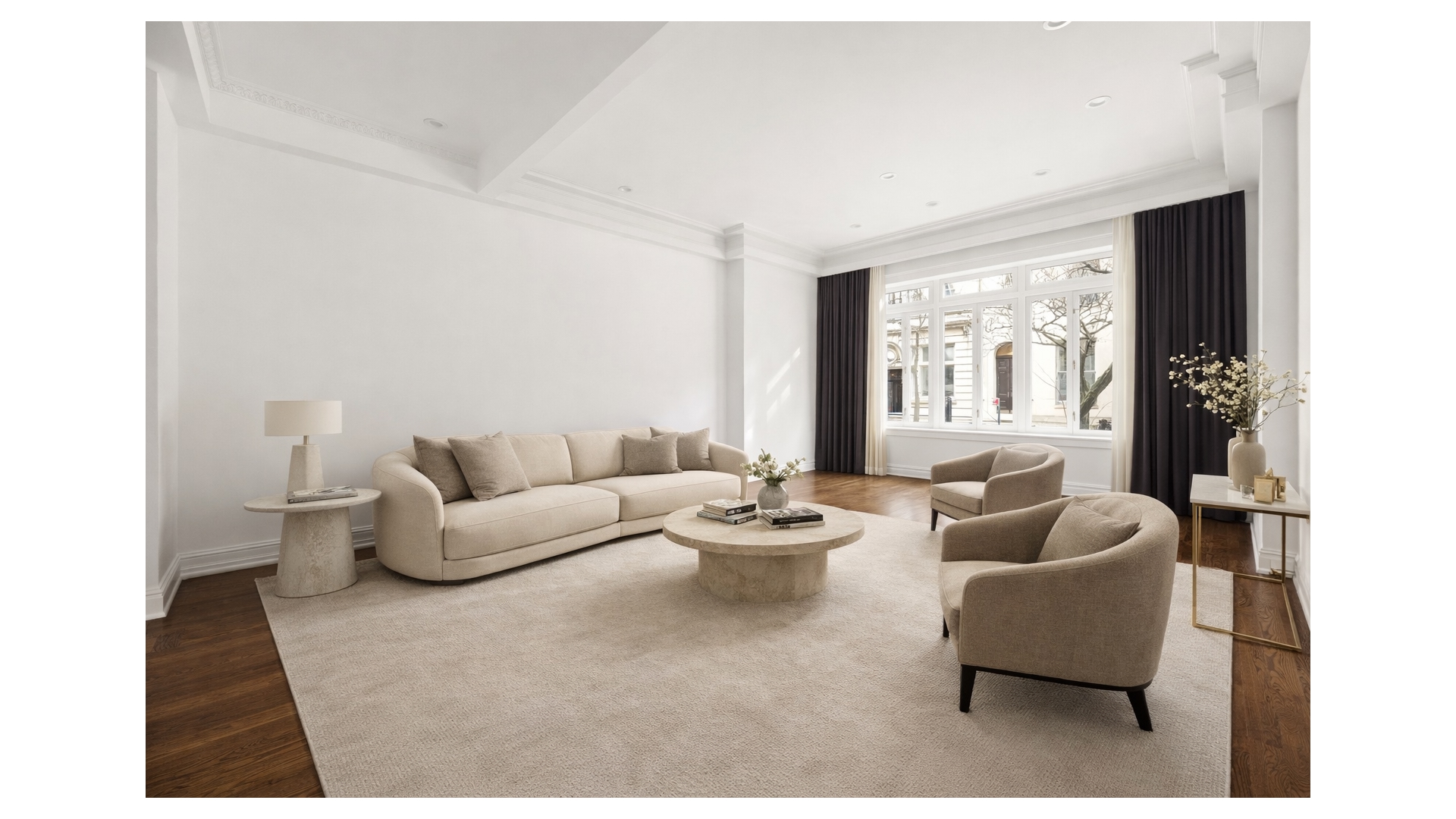 18 East 62nd Street Manhattan, NY 10065 - Photo 5 of 19 a living room with furniture and a large window