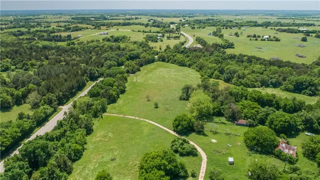 a view of a big yard with lots of green space