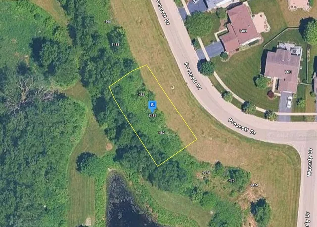 an aerial view of a house