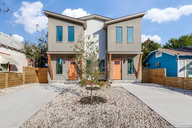 front view of a house with a outdoor space