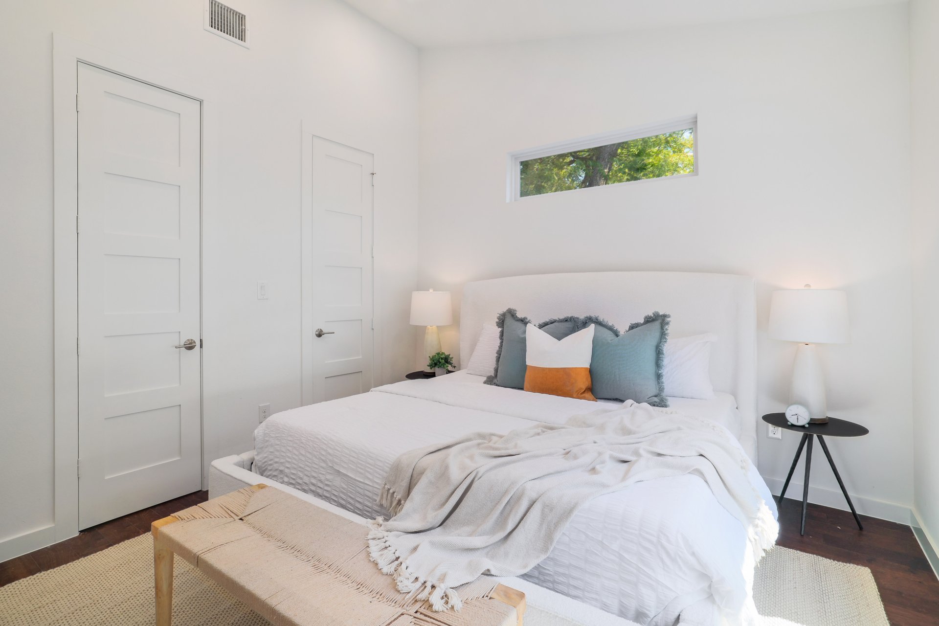 3911 Duval Street, Unit 2 Austin, TX 78751 - Photo 19 of 39 a bedroom with a bed and a night stand