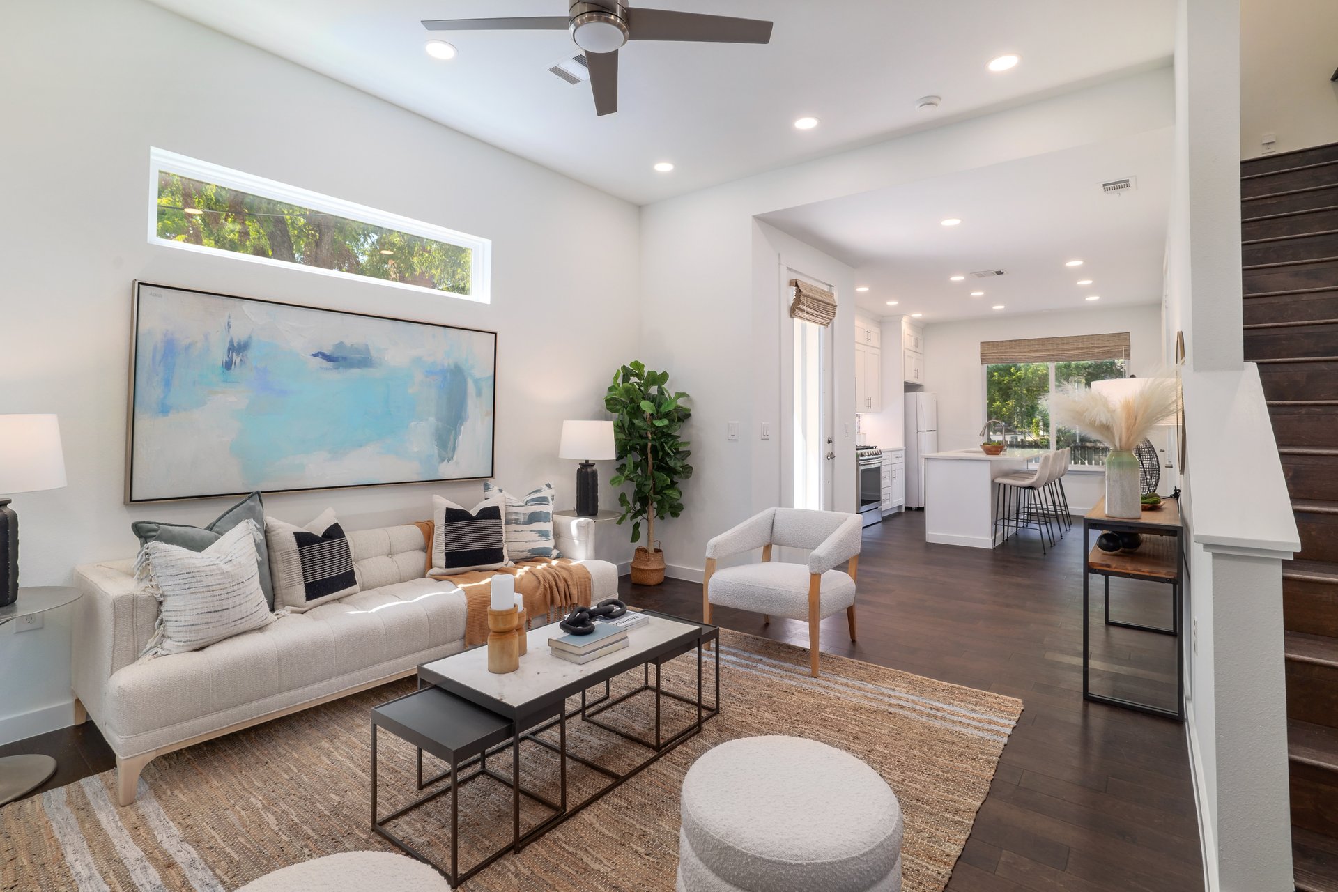 3911 Duval Street, Unit 2 Austin, TX 78751 - Photo 7 of 39 a living room with furniture and a large mirror