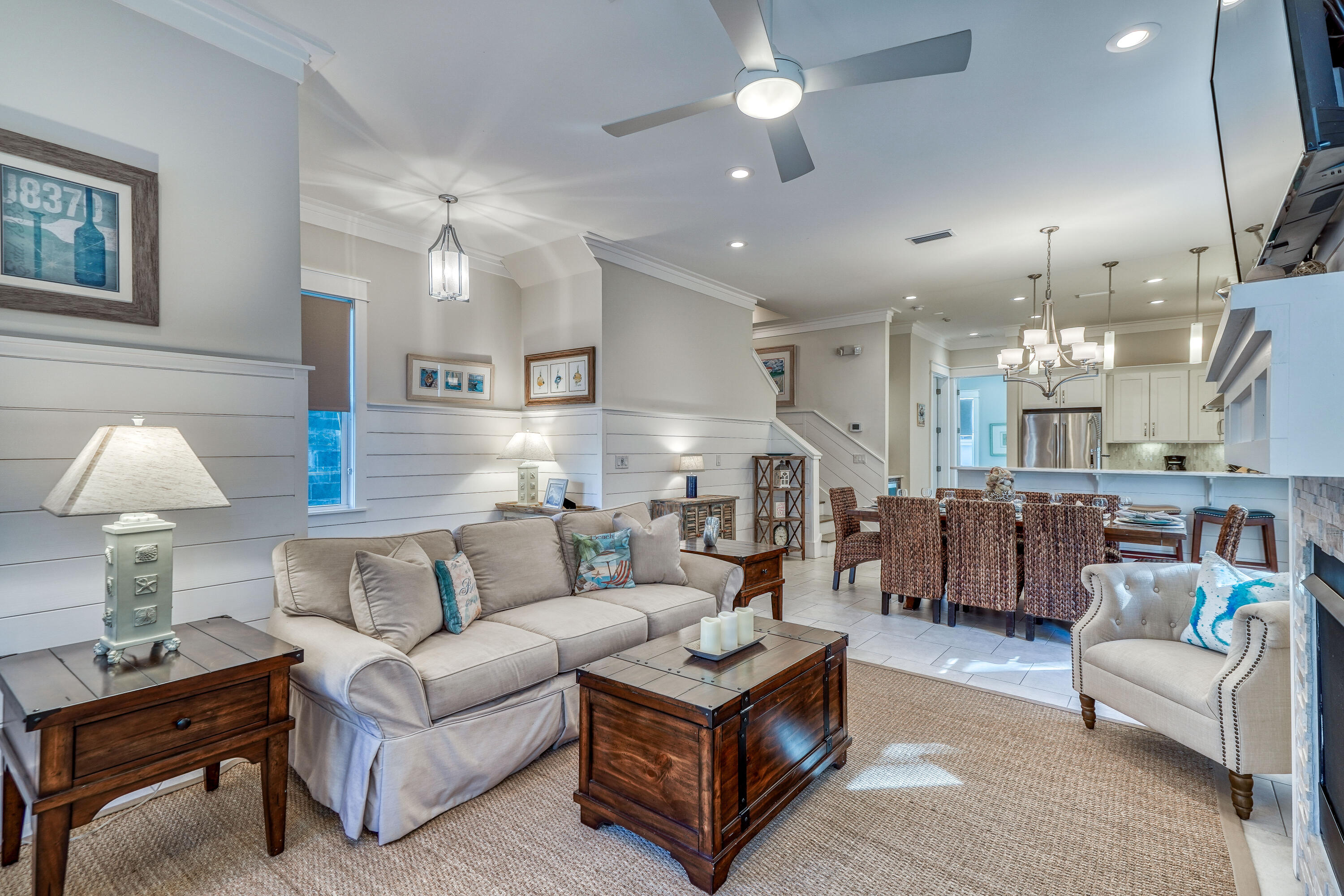 27 Pompano Street Inlet Beach, FL 32461 - Photo 4 of 64 a living room with furniture and a lamp