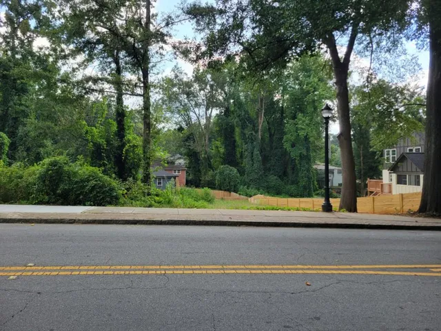 a view of a road from a window