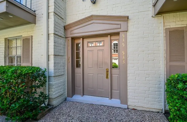 a view of wooden door
