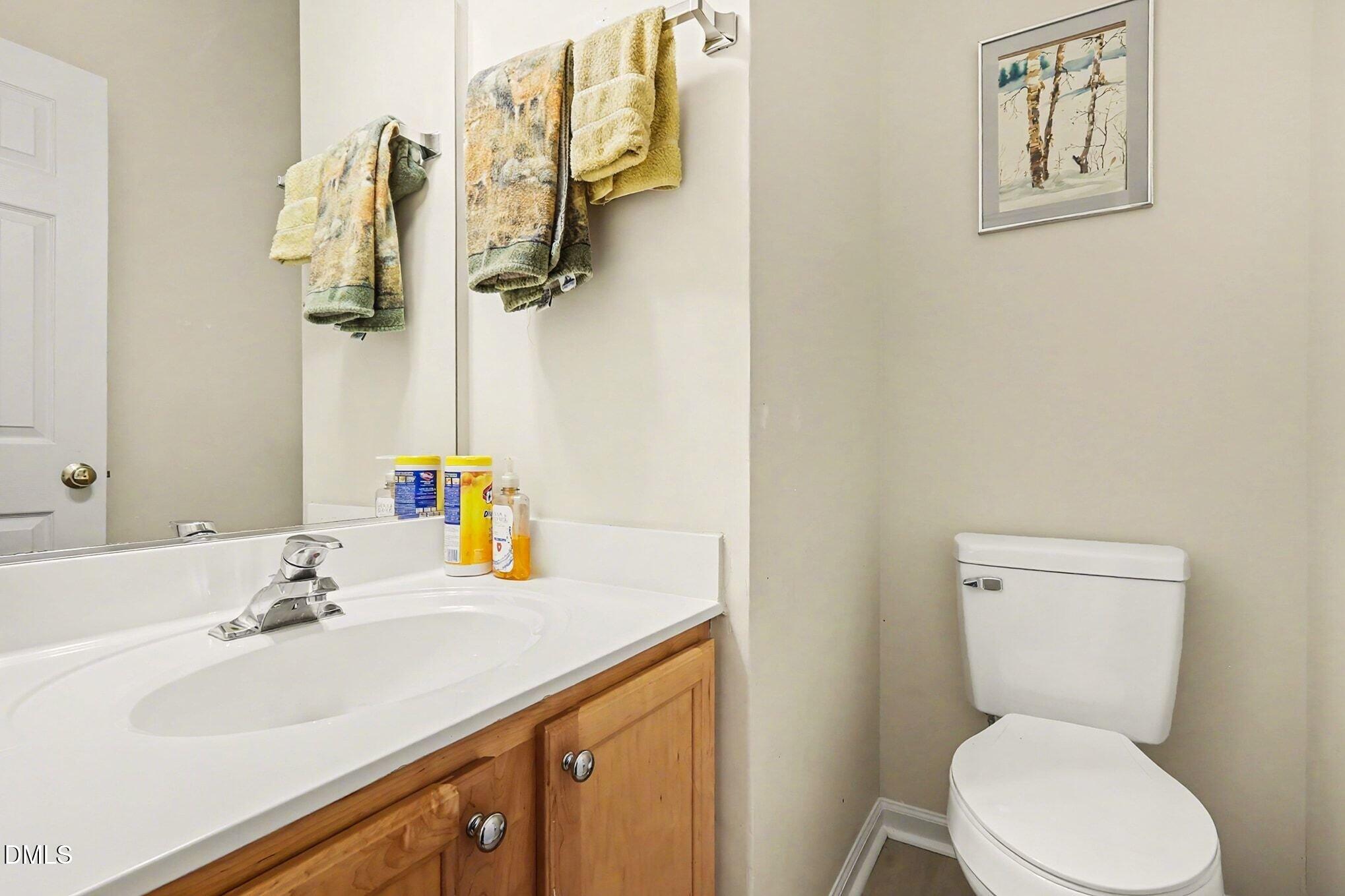 100 Rocca Circle Raleigh, NC 27603 - Photo 14 of 27 a bathroom with a sink vanity mirror and toilet