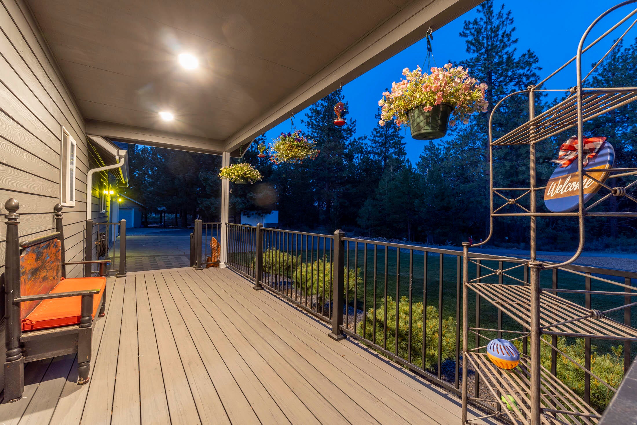 19166 Buck Canyon Road Bend, OR 97702 - Photo 8 of 63 Porch at dusk