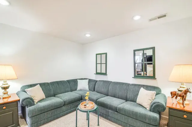 a living room with furniture