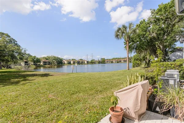 a view of lake from a yard