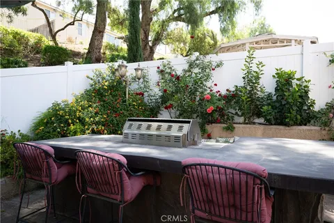 a outdoor view with a seating space