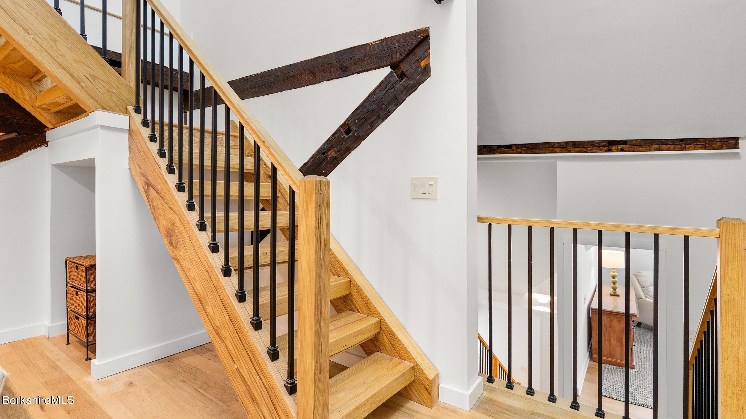 160 High Street Lee, MA 01238 - Photo 55 of 68 a view of staircase with railing and white walls