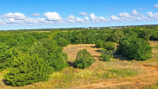 a backyard of a house with lots of green space