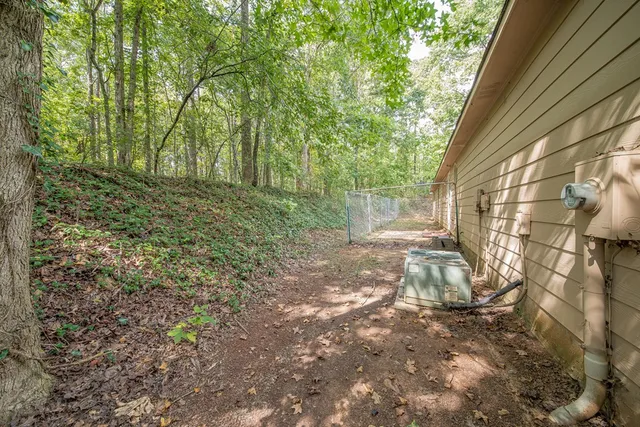 a view of backyard with green space