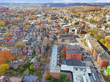 an aerial view of a city