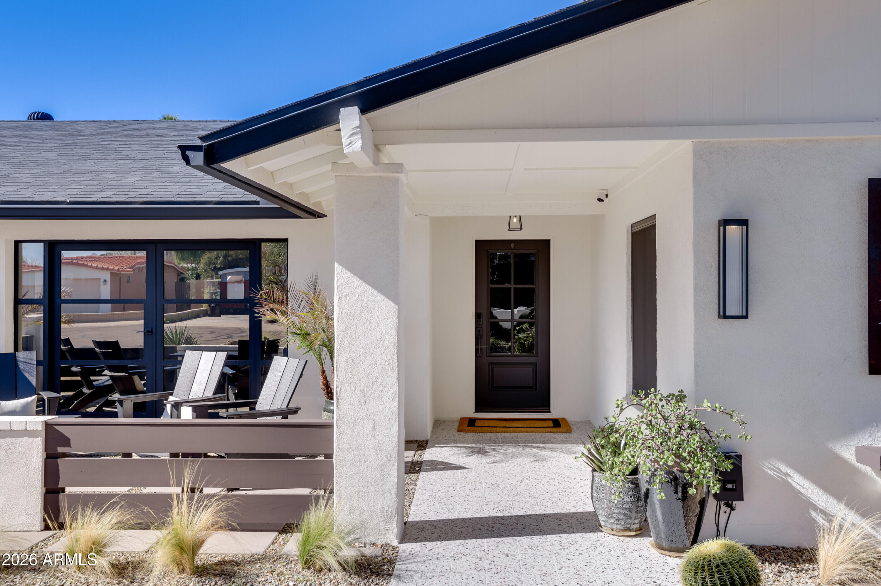 a front view of a house