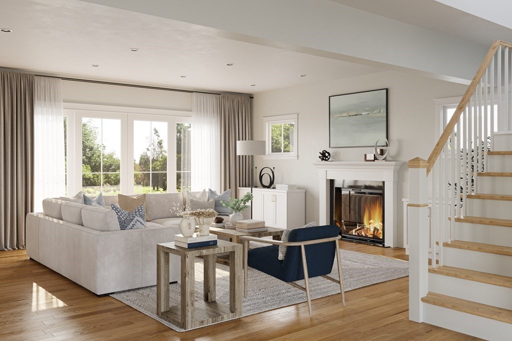 8 Rowell Road Danvers, MA 01923 - Photo 4 of 6 a living room with fireplace furniture and a large window