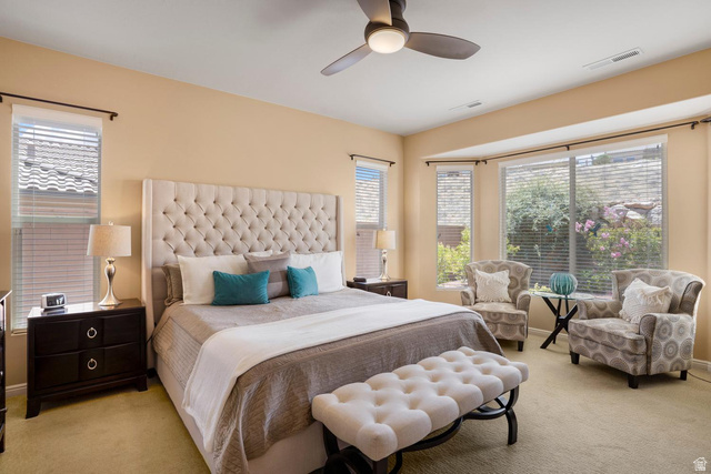 1587 Whitestone Drive St. George, UT 84790 - Photo 14 of 36 Spacious room featuring a bay window, recessed lighting, and a ceiling fan