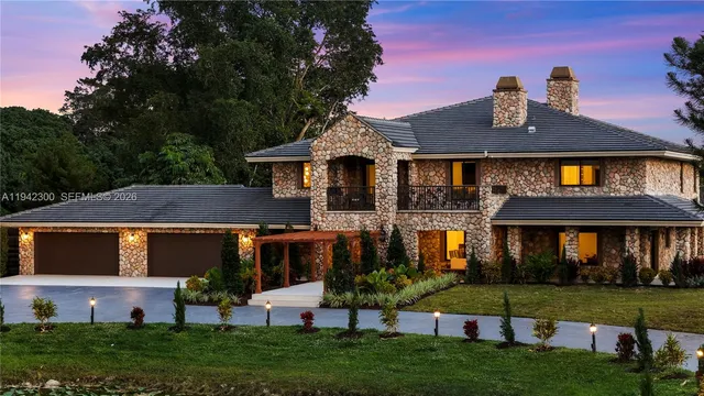 an aerial view of a house