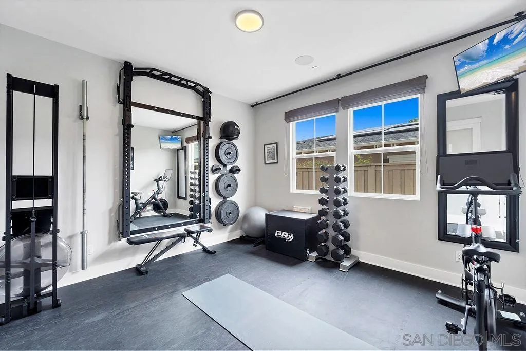 896 Channel Island Drive Encinitas, CA 92024 - Photo 36 of 51 a view of a room with gym equipment