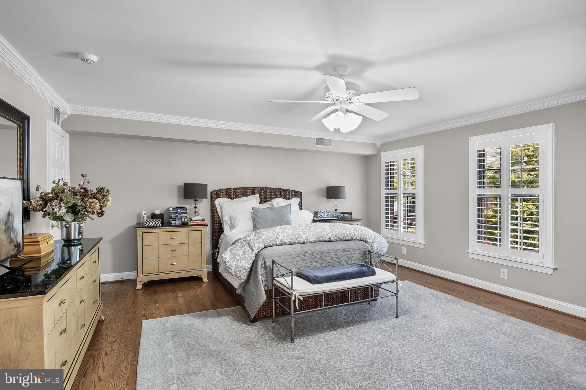 5 Collins Mill Court Moorestown, NJ 08057 - Photo 28 of 49 a spacious bedroom with a bed and a chandelier