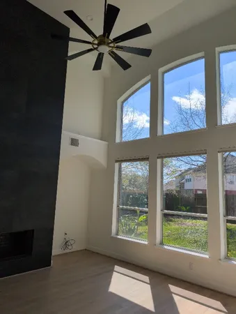 an empty room with a window