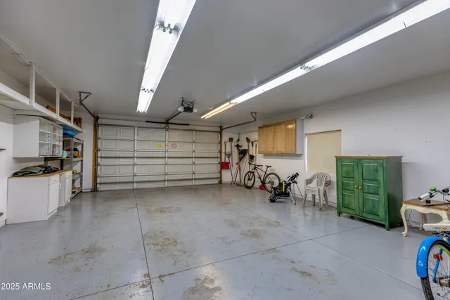 a view of a garage with stuff