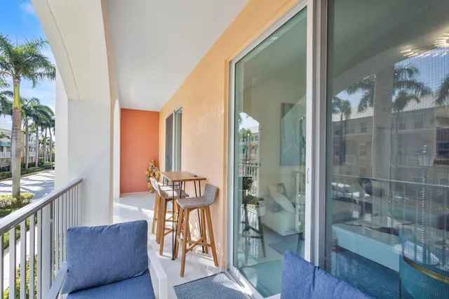 a view of a city from a balcony