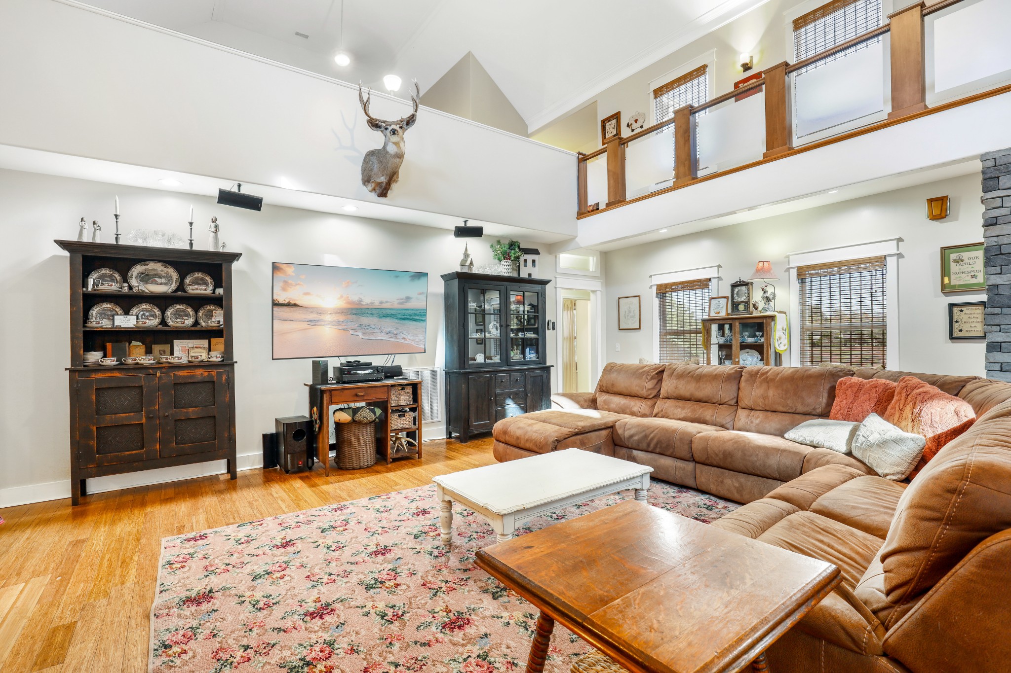 7518 Highway 49 Springfield, TN 37172 - Photo 5 of 35 a living room with furniture a fireplace and workspace