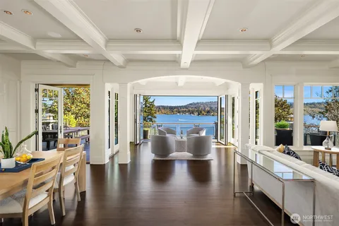 a very nice looking living room with a large window