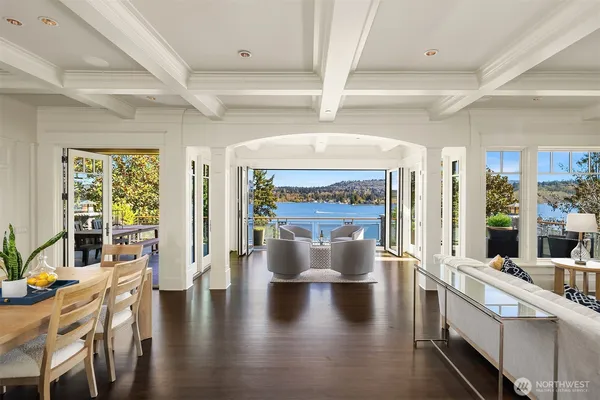 a very nice looking living room with a large window