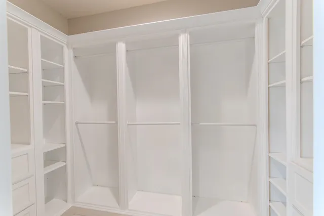 a bathroom with a white shower