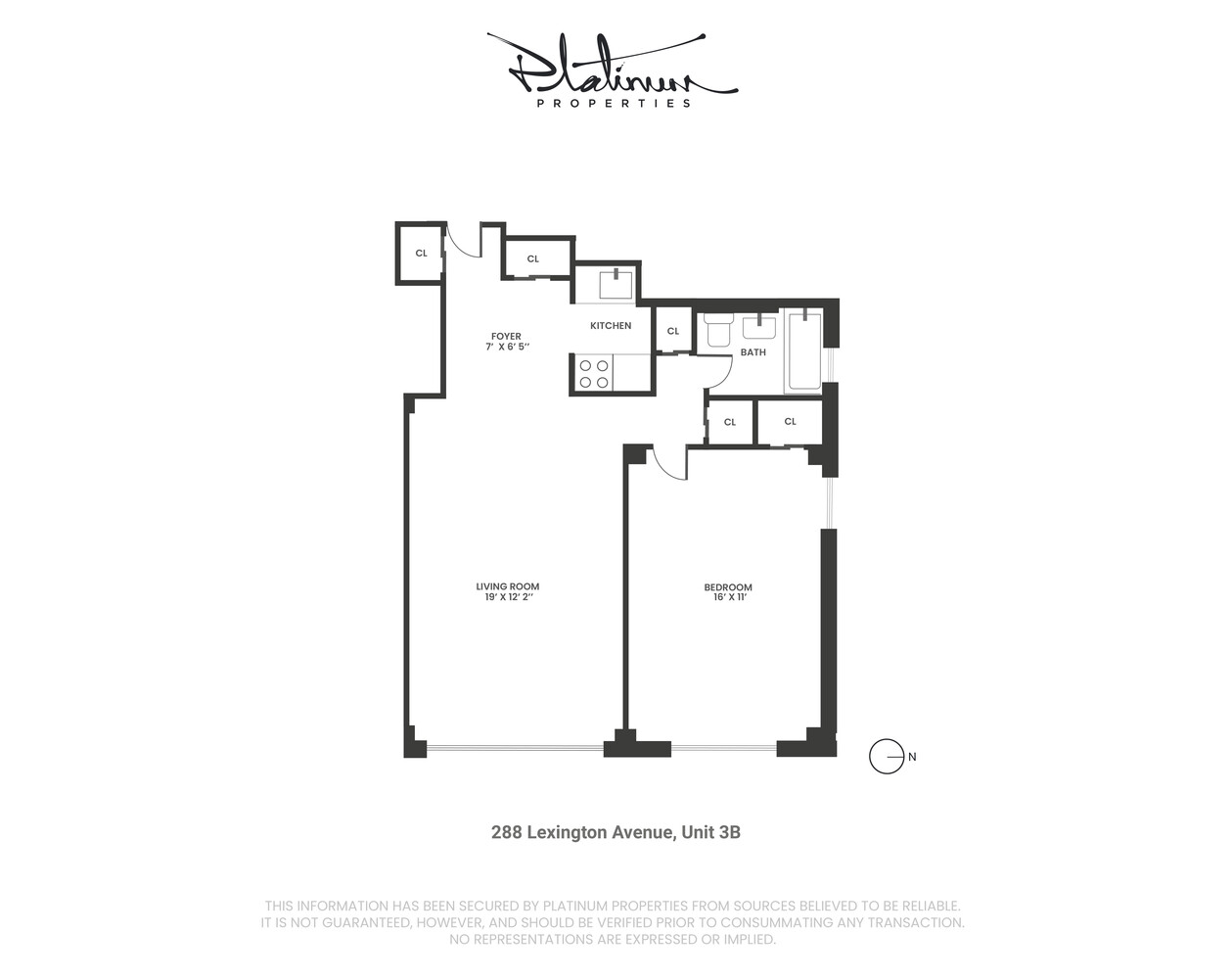 288 Lexington Avenue, Unit 3B Manhattan, NY 10016 - Photo 10 of 10 a picture of a floor plan