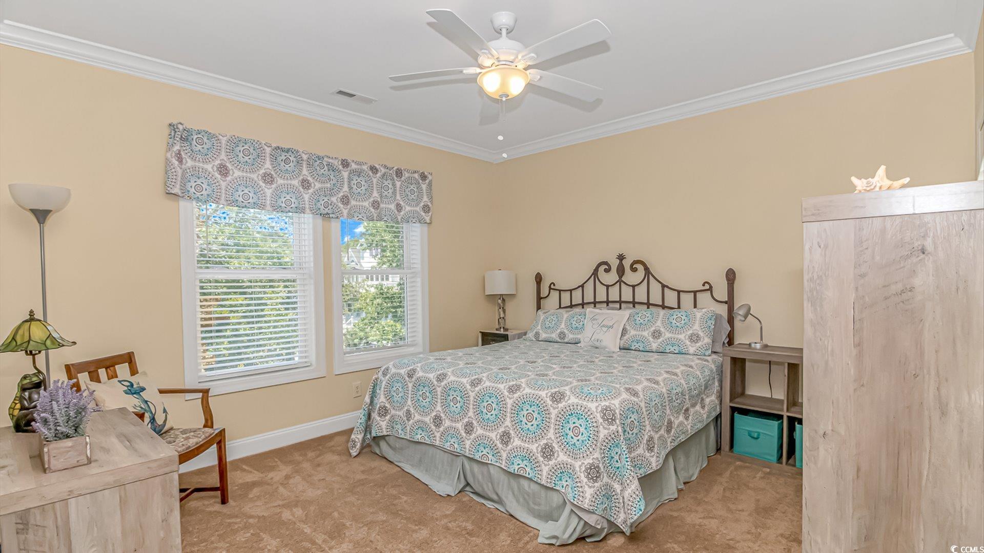 88 Gillette Place Murrells Inlet, SC 29576 - Photo 26 of 40 Bedroom featuring ceiling fan, ornamental molding,