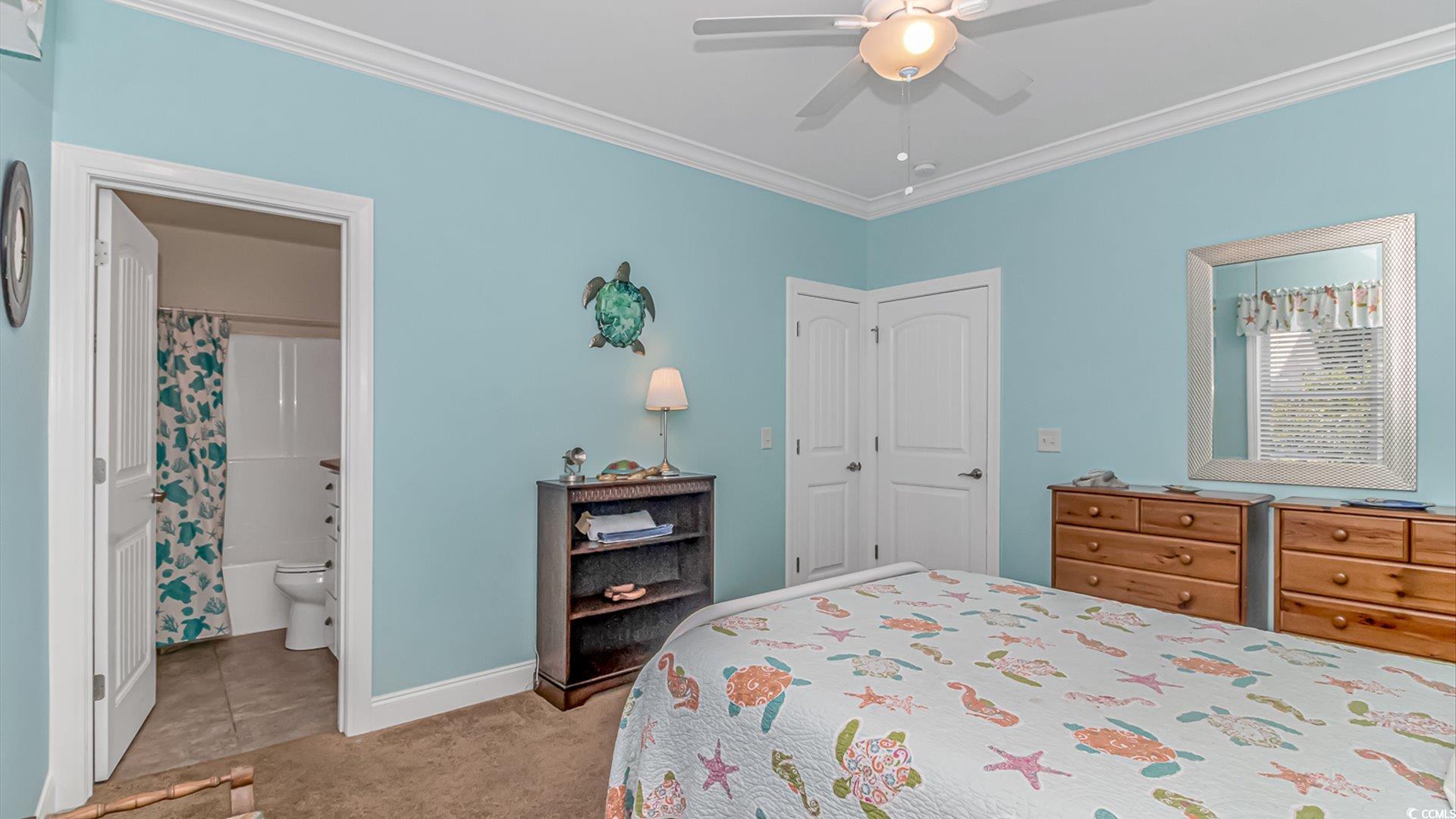 88 Gillette Place Murrells Inlet, SC 29576 - Photo 31 of 40 Bedroom featuring ornamental molding, light carpet