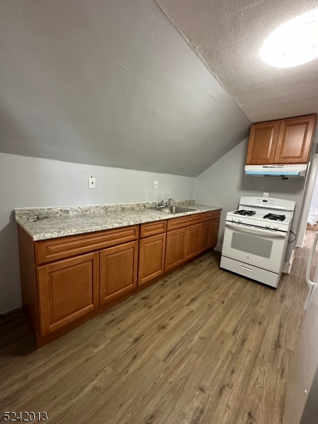 1032 Olive Street, Unit 3 Elizabeth, NJ 07201 - Photo 8 of 9 a kitchen with stainless steel appliances granite countertop a sink a stove and a wooden floors