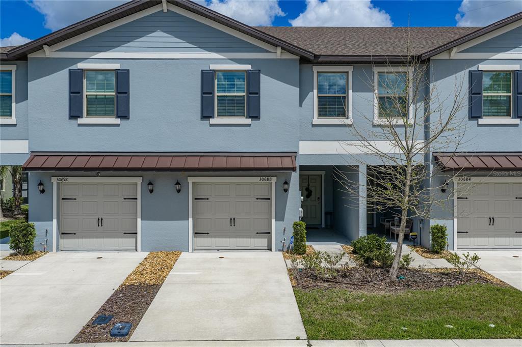 30688 Veridian Way Wesley Chapel, FL 33543 - Photo 53 of 55 a front view of a house with garden