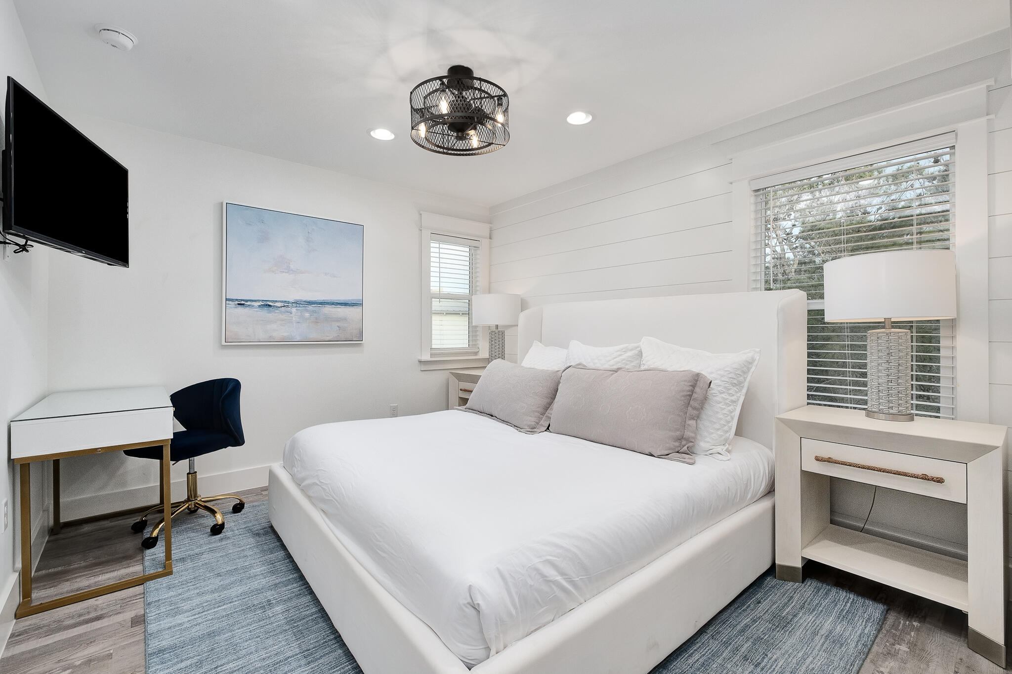 66 Seabreeze Trail Inlet Beach, FL 32461 - Photo 36 of 59 a bedroom with a bed and a flat screen tv