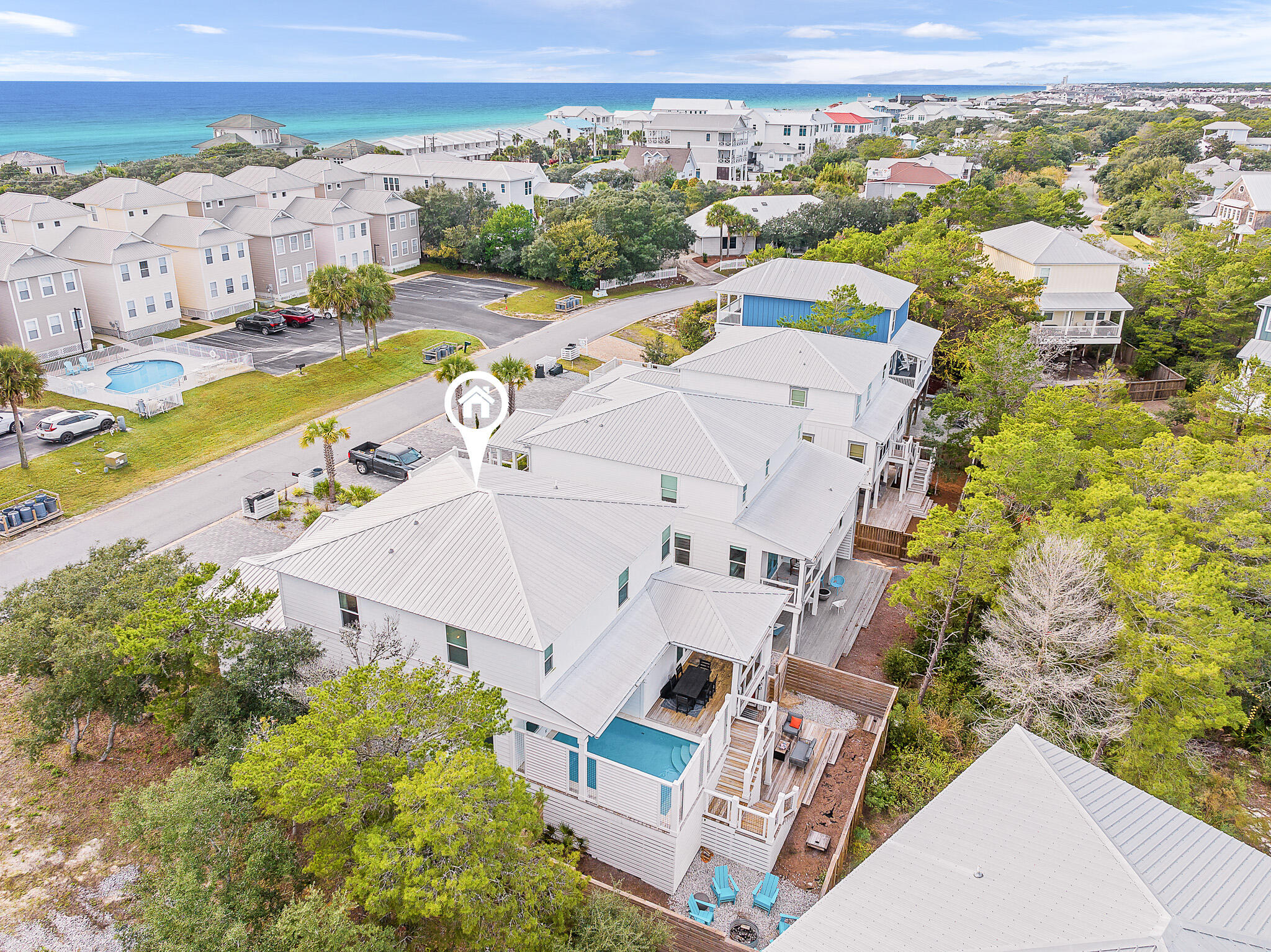 66 Seabreeze Trail Inlet Beach, FL 32461 - Photo 44 of 59 an aerial view of residential houses with outdoor space