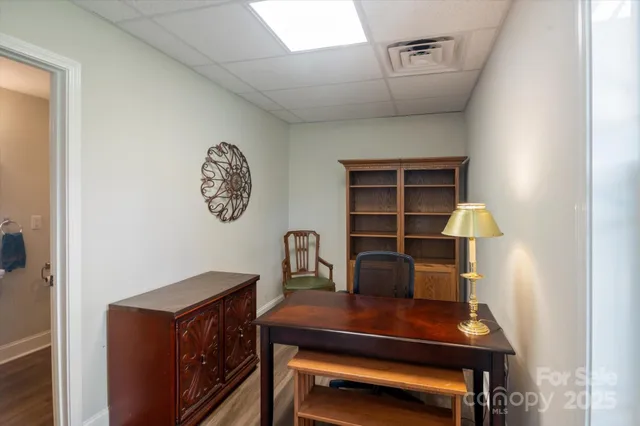 a room with a table and a chair